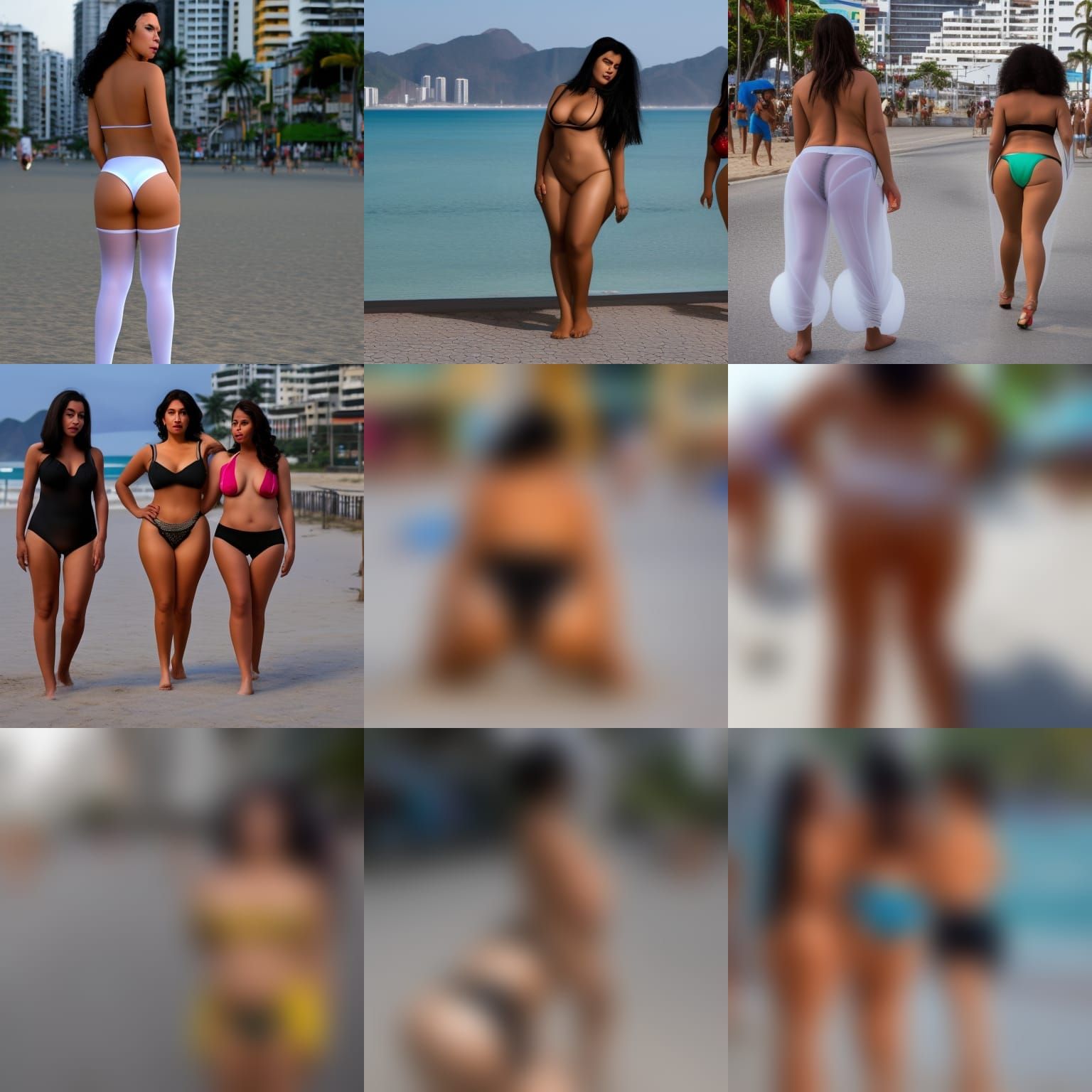 Brazilian Beach Scene: Oiled Bodies and Transparent Clothing