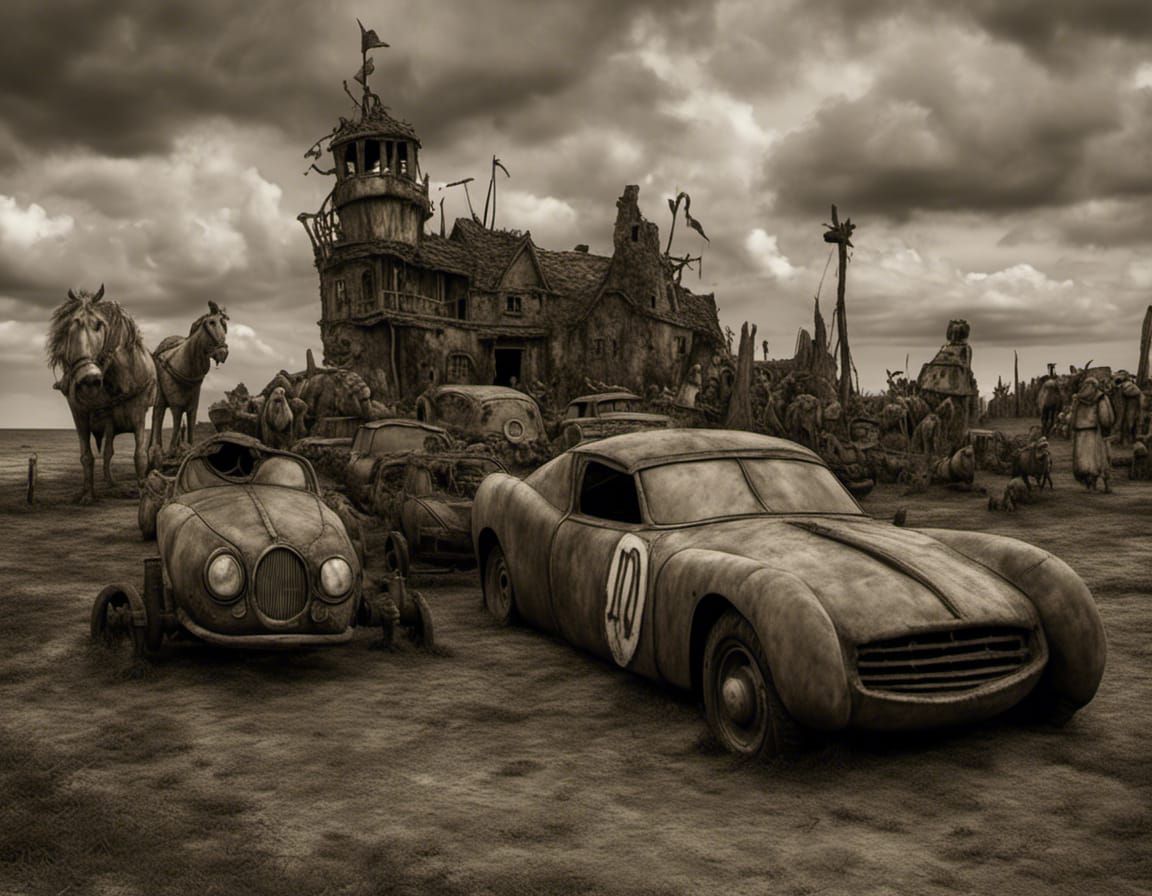 Wacky Races: Penelope Pitstop vs. Dastardly in Cartoon Style