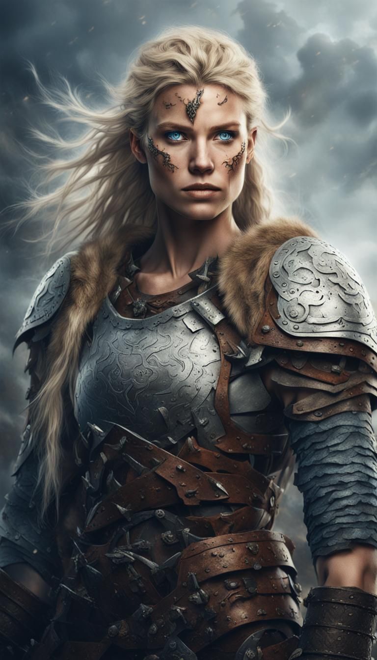 Viking Warrior with Dragon, Rembrandt Style