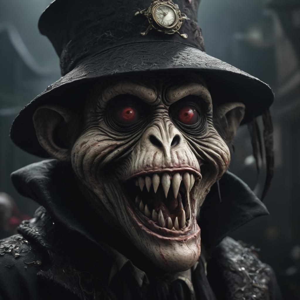 Zombie Monkey Monster Clown in Digital Matte Painting