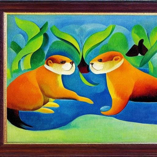 Expressive Otters in Fauvist Style