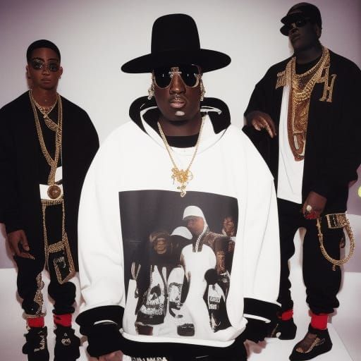 Futuristic High Fashion Album Cover with Music Icons