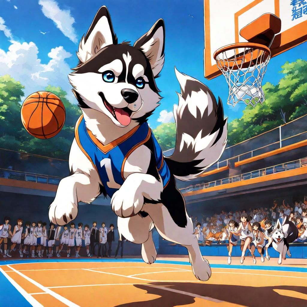 Anime Husky! Basketball Dog 🏅🐾🏀 6.0