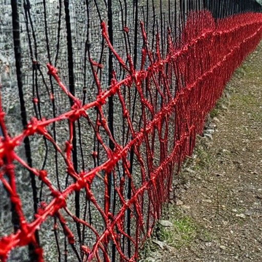 Disturbing Blood Rack and Barbed Wire Image