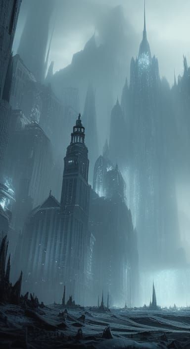 Frozen New York City Wasteland in Cinematic Style