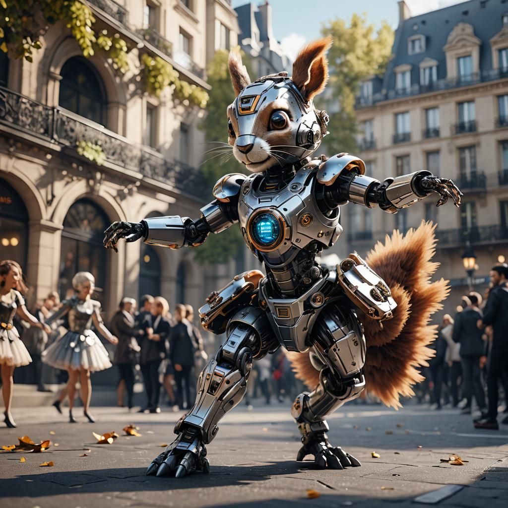 Robot Squirrel Dancing in Paris: Sci-Fi Ballet