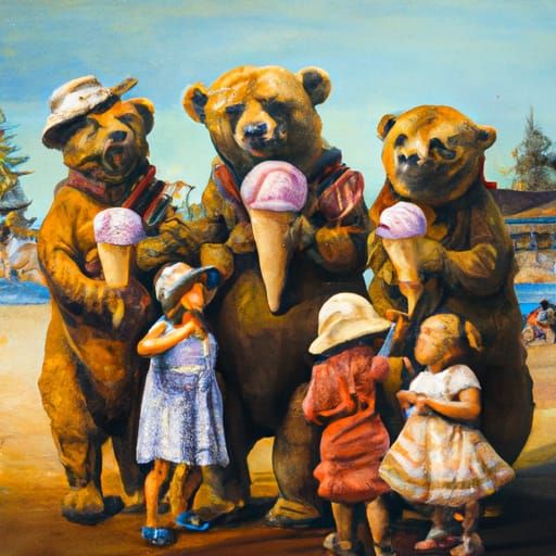 Bear's Delight: An Oil Painting by Gurney