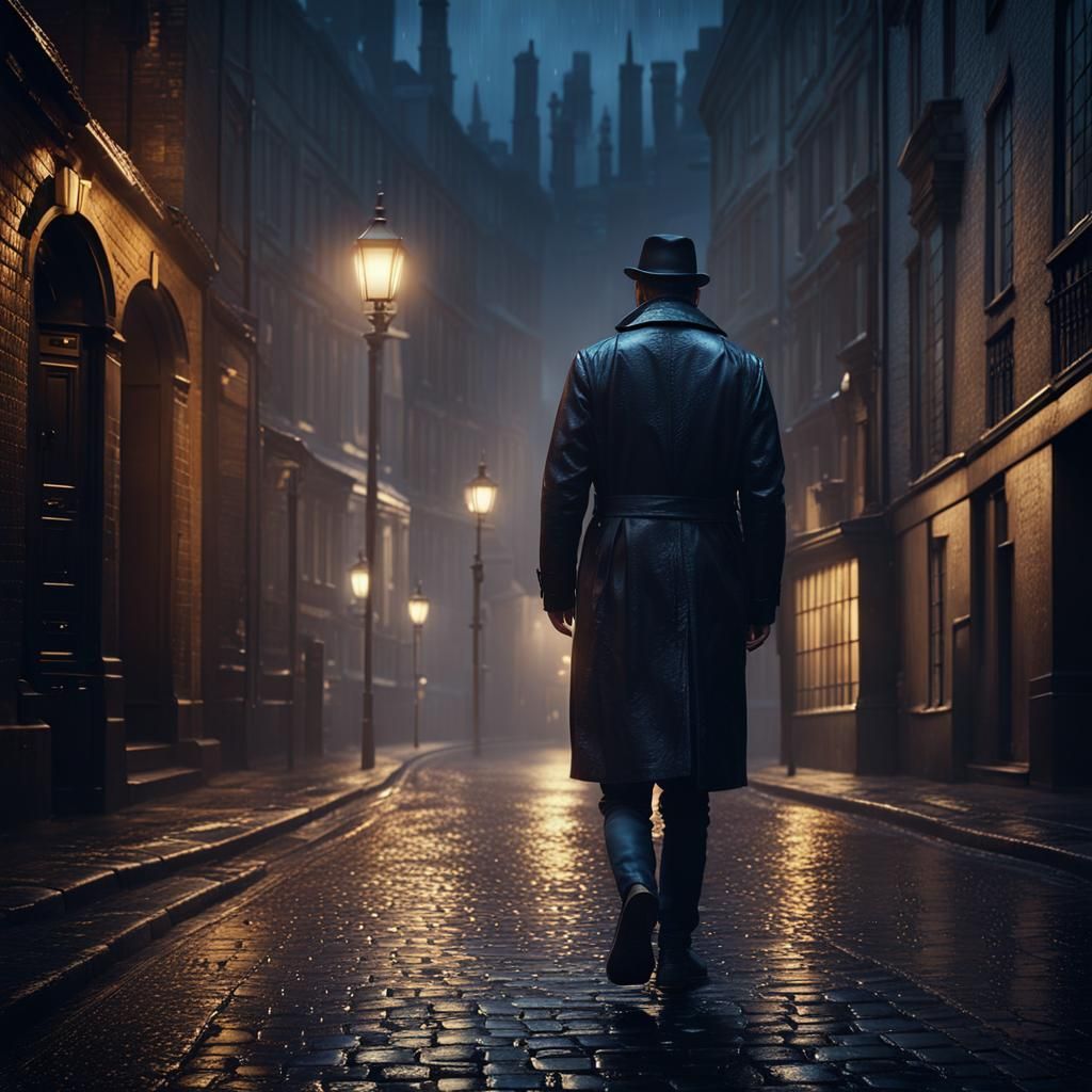 Lonely Man in London: Detailed Matte Painting