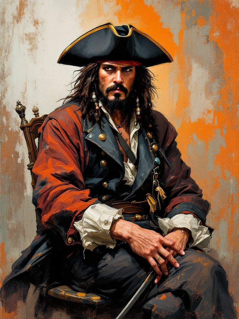 Blackbeard Portrait in Sargent & Sorolla Style