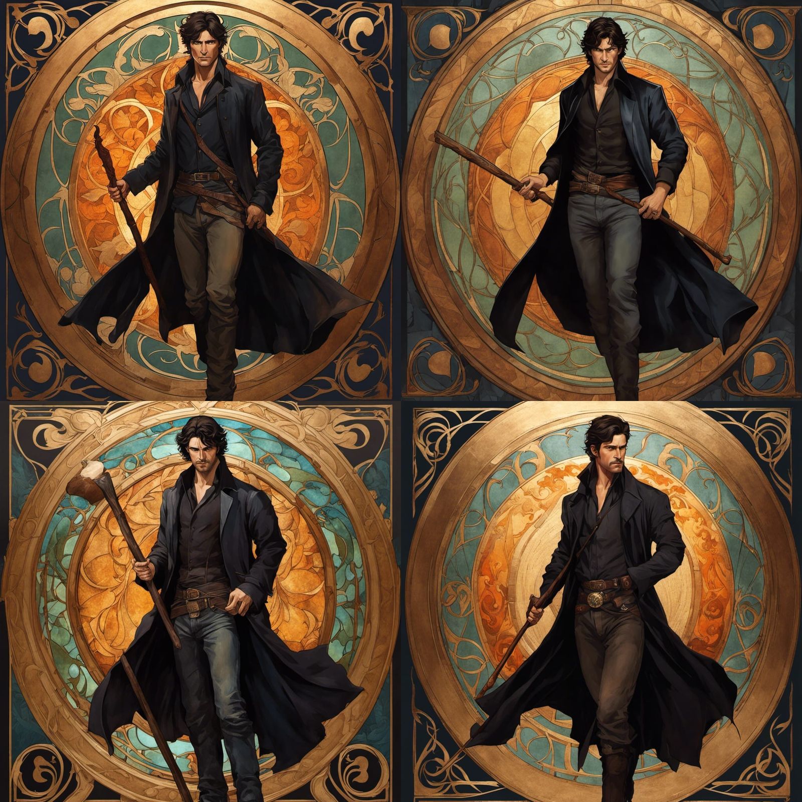 Harry Dresden Portrait in Art Nouveau Style