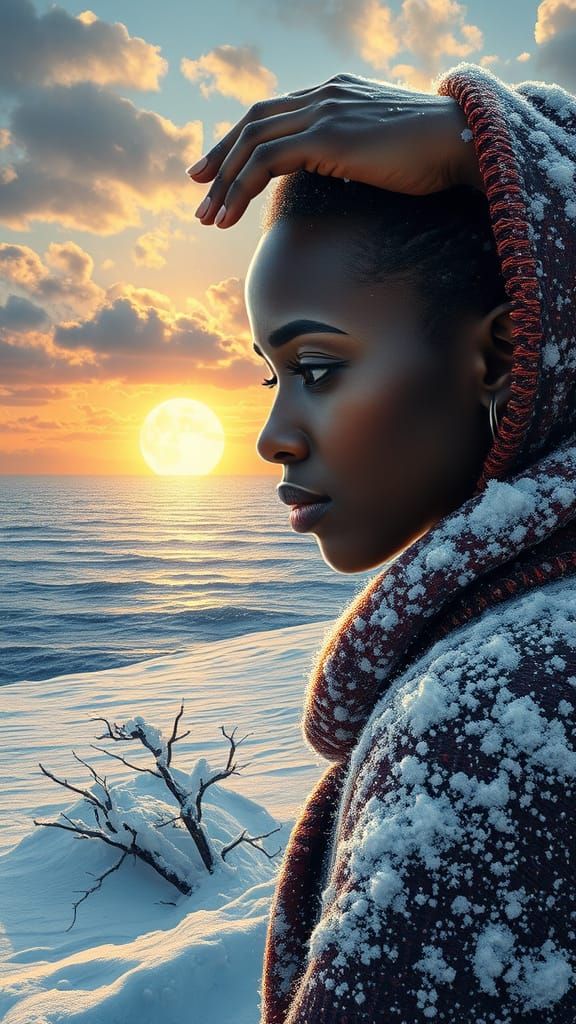 Winter Seascape Portrait in Fabio Cembranelli Style