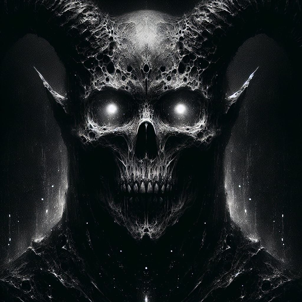 Menacing Skull Figure with Glowing Eyes