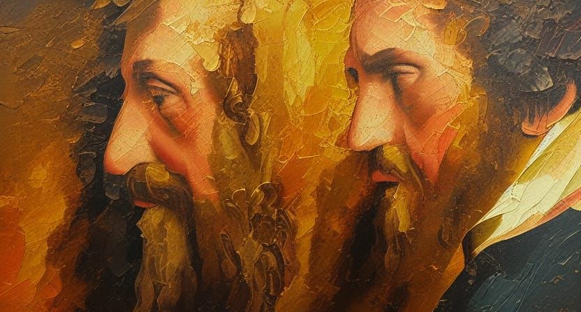 Renaissance Man: Impasto Acrylic Oil Painting