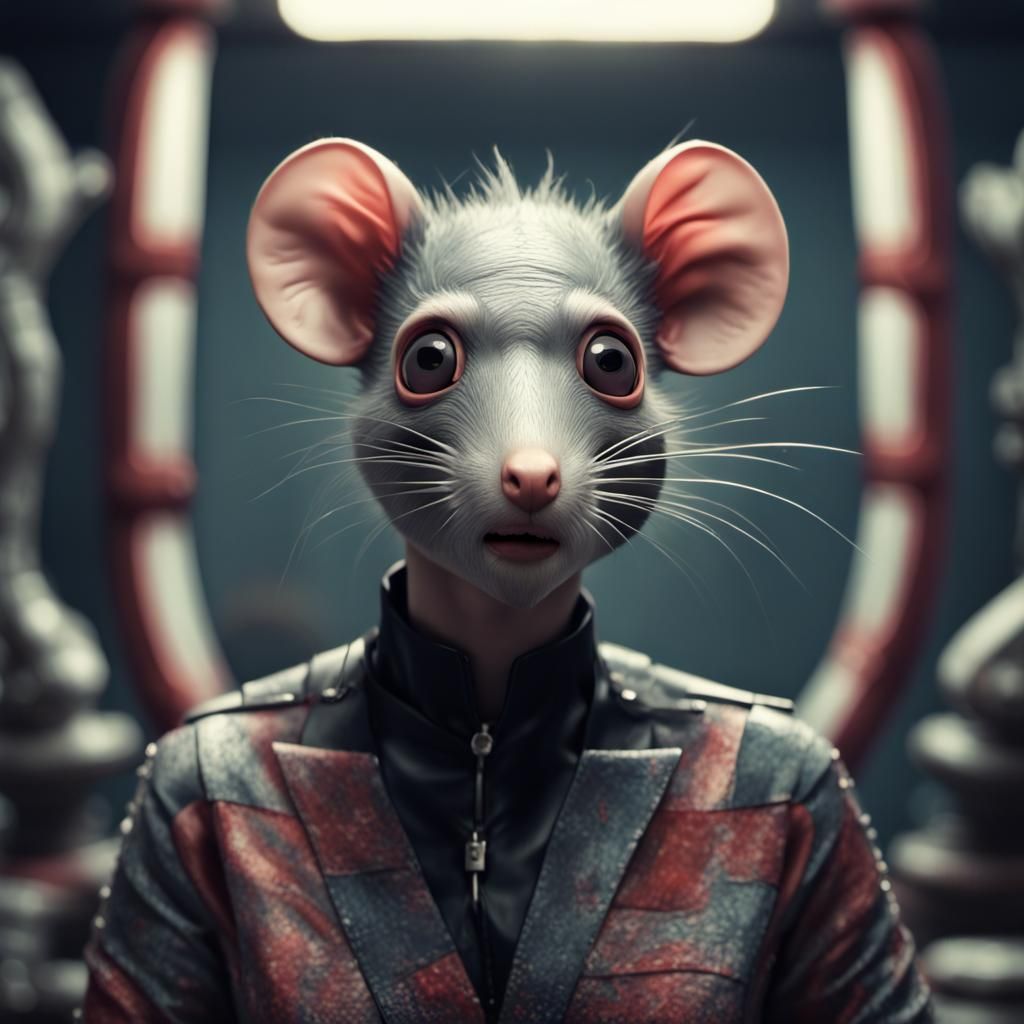 Beautiful Singer in Dystopian Bauhaus-Gothic Art