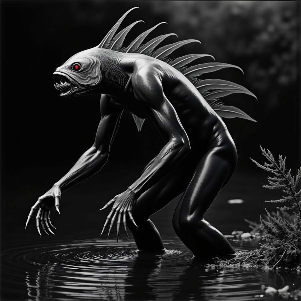 Horrific Fish-Man Lurks in Dark Pond