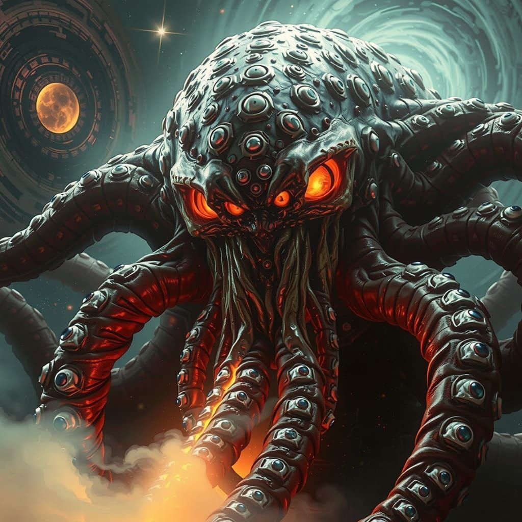 Gargantuan Eldritch Horror Monster Awakens, Iridescent Body ...