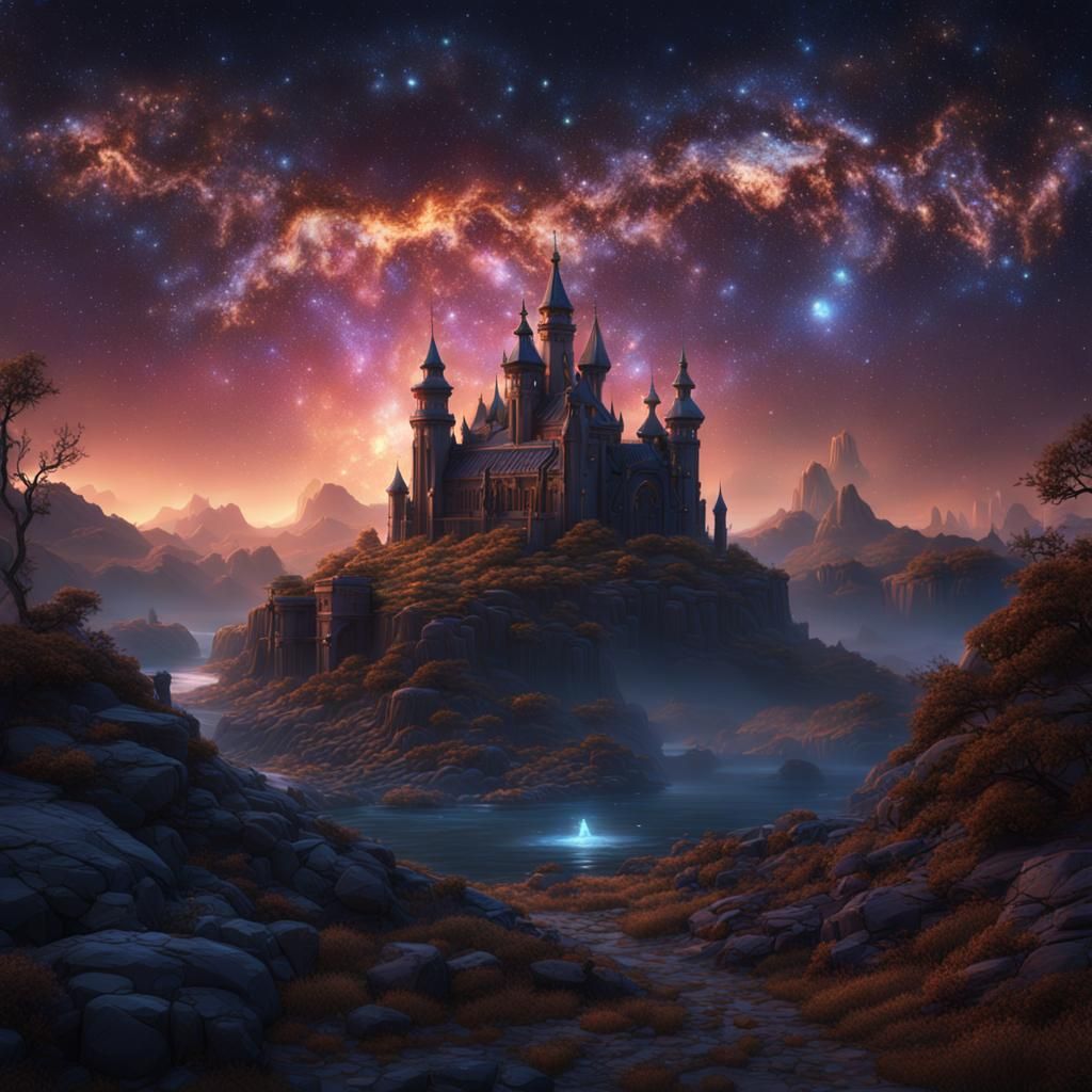 Fantastical Starry Sky in Detailed Digital Painting