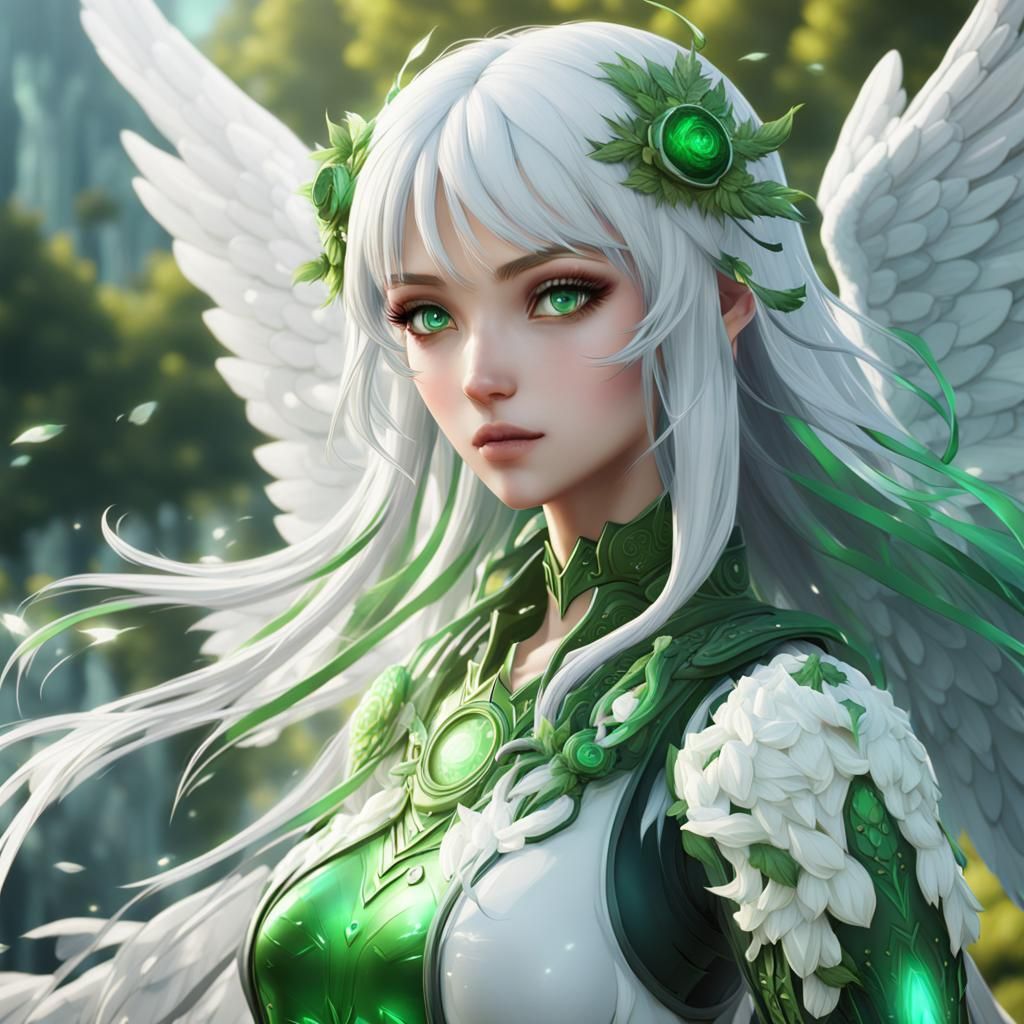 Anime Angel Girl in Detailed Fantasy Art