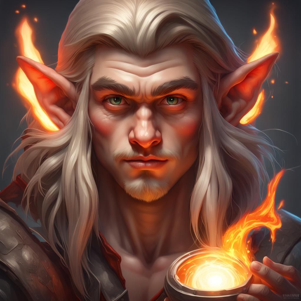 Gnome Sorcerer Portrait in Art Nouveau Style