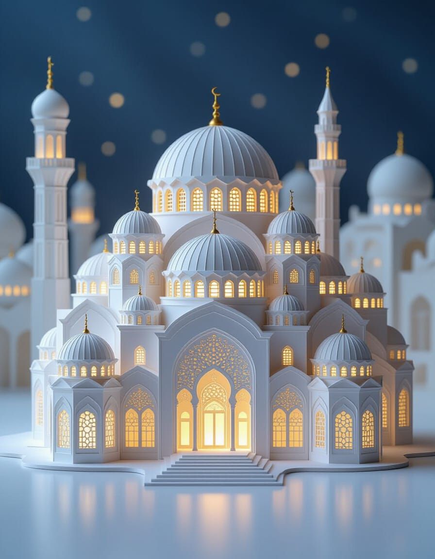 Byzantine World in White Paper, Kirigami Style