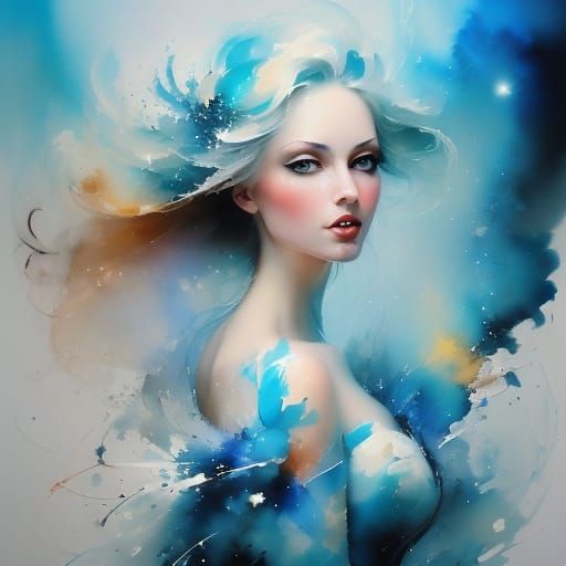 Surreal Winter/Summer Forest Watercolour Artwork