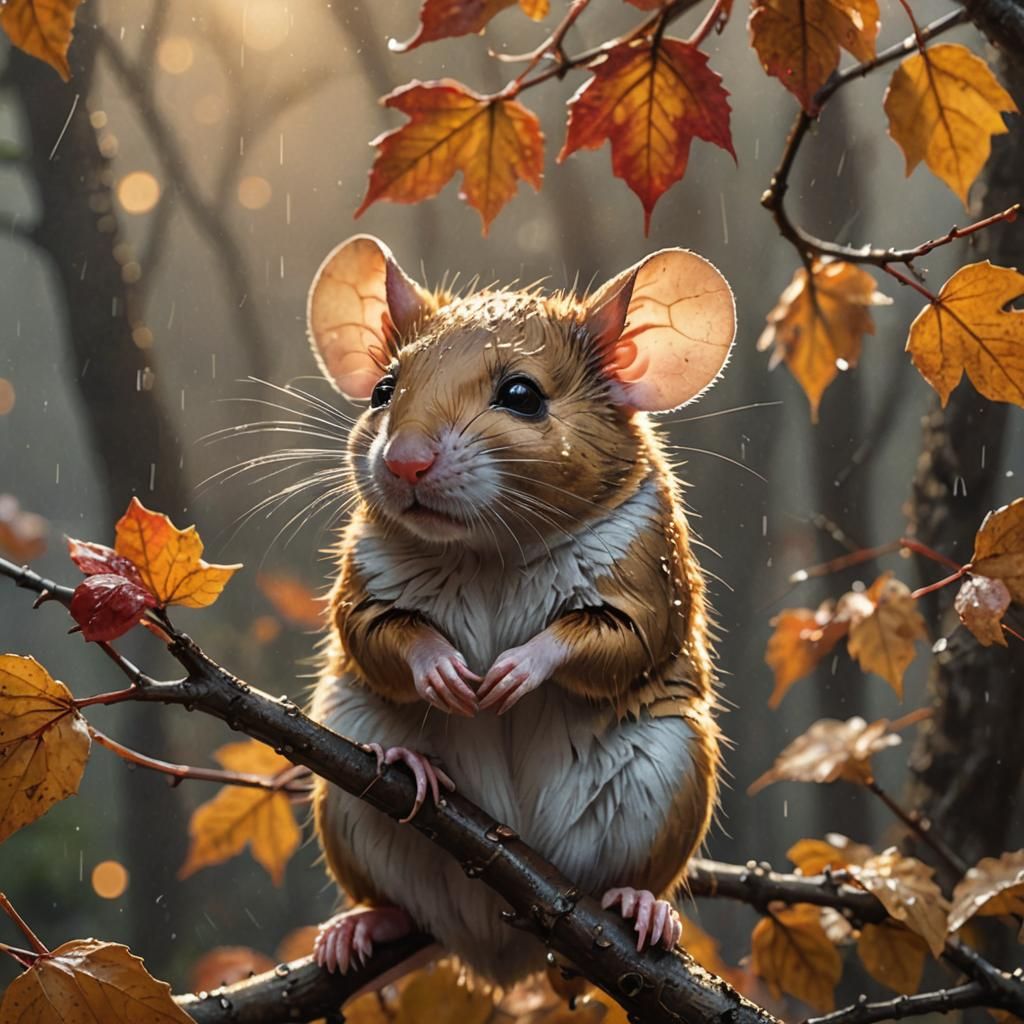 Mouse in Autumn Rain, Comic Book Art