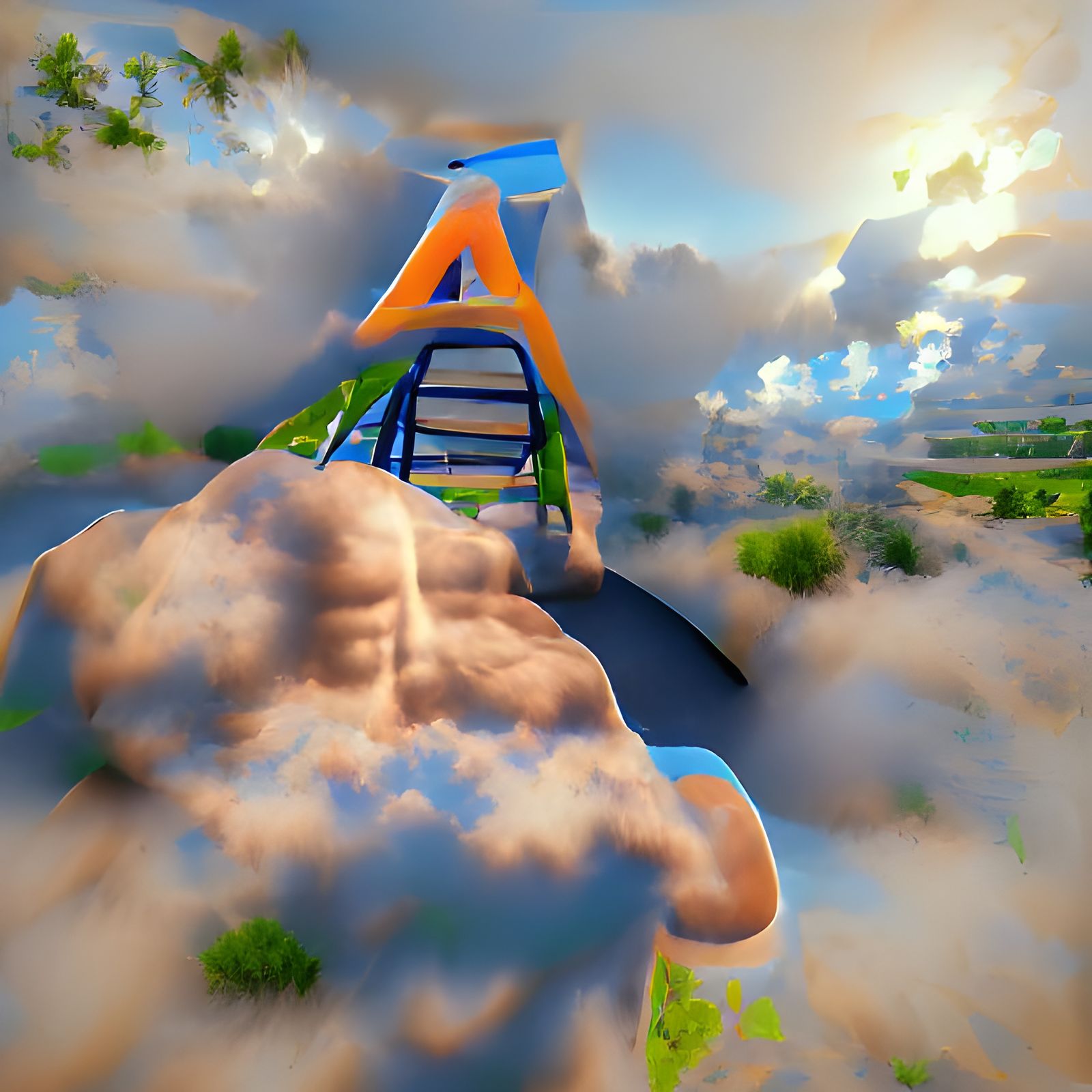 Surreal John Cena Landscape in Photorealistic 3D