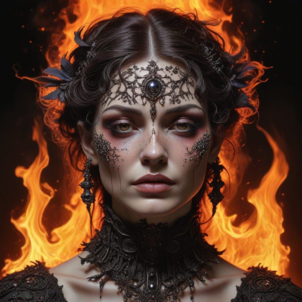 Lyrical Abstract Hellion with Glowing Embers