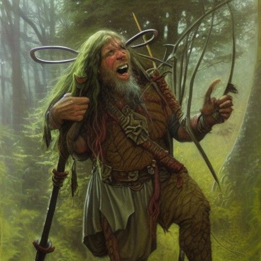 Goblin Druid with Staff Oil Painting