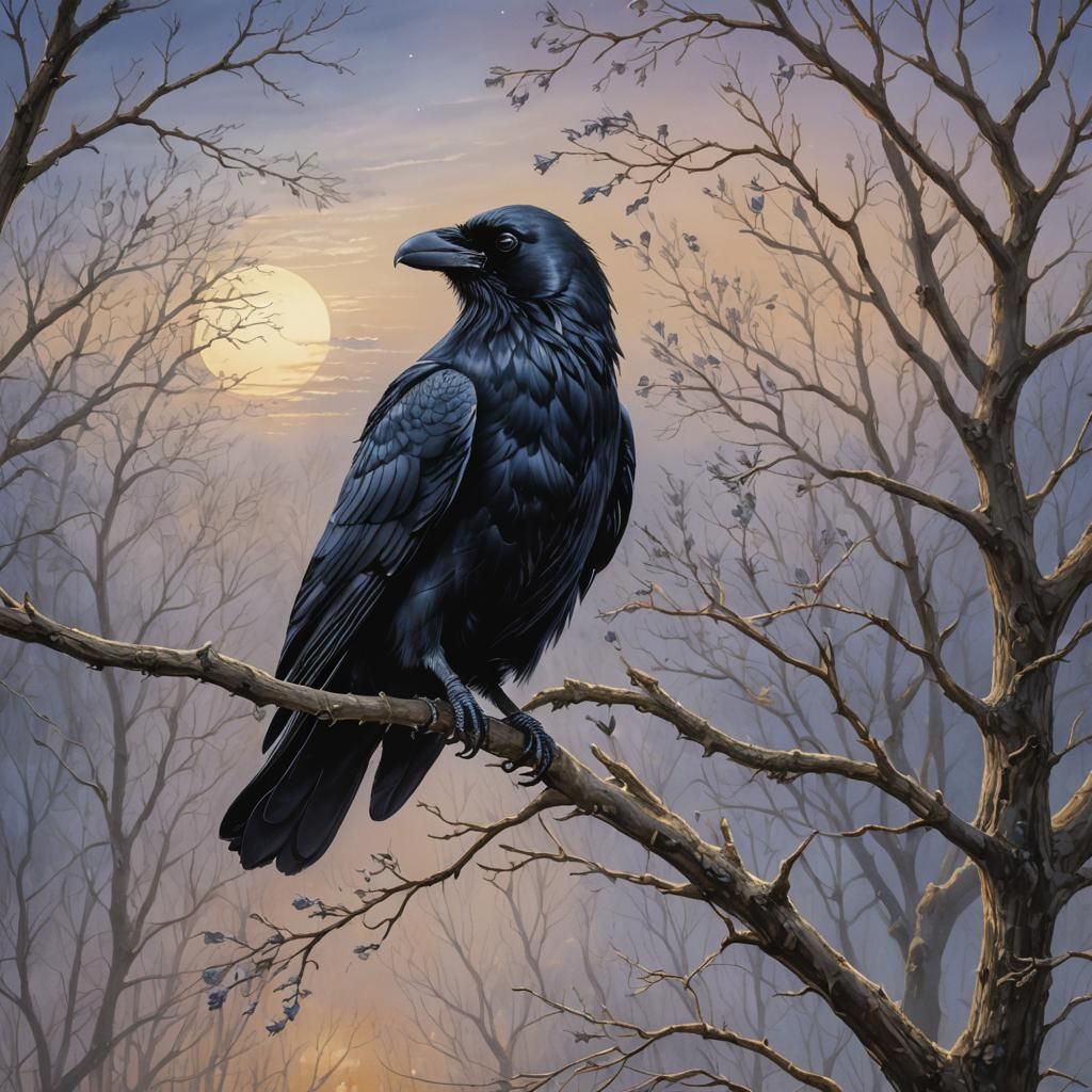 Raven at dawn