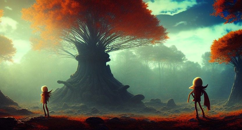 Goblin Camp in Ancient Autumn Forest