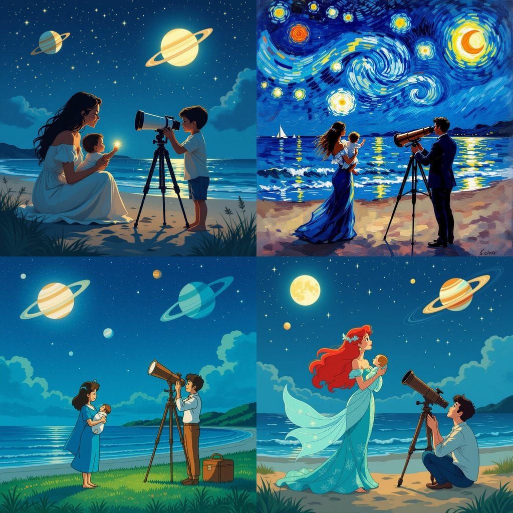 Starry Night Mermaid Seeks Help on the Beach