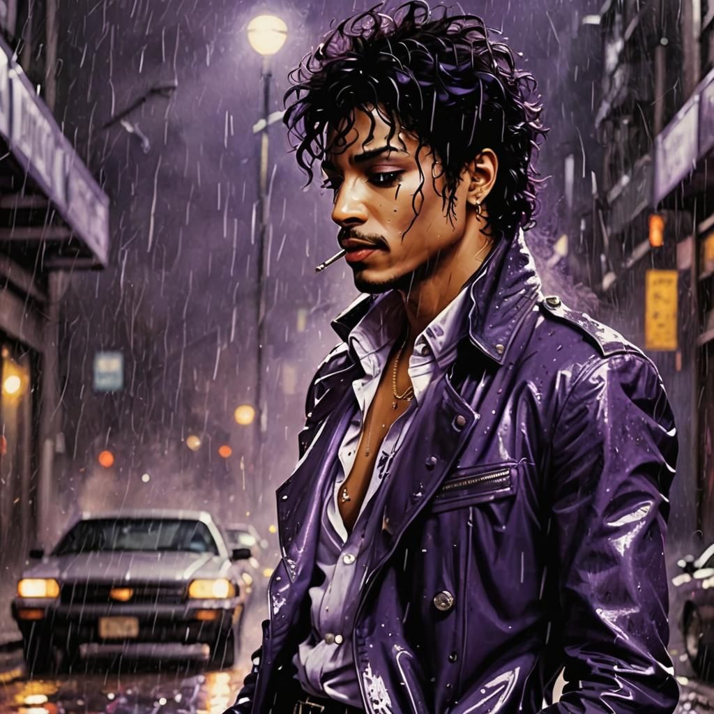 Surreal Purple Rain Dreamscape