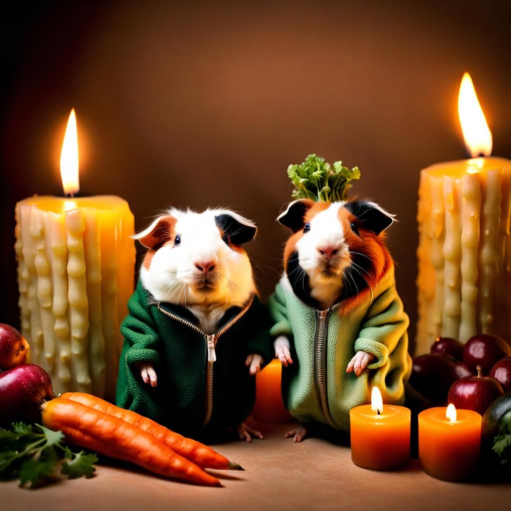 Romantic Guinea Pig Feast: A Vintage Photograph