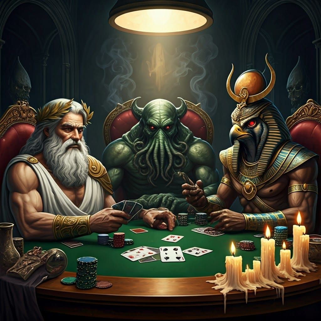 Zeus, Horus, and Cthulhu Play Poker
