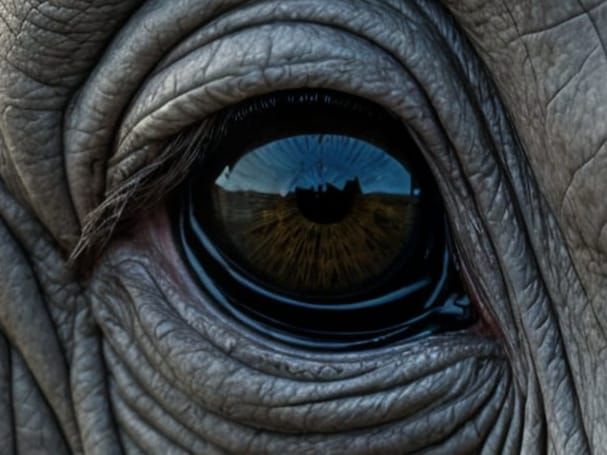 Hyperrealistic Elephant Eye Close-Up in 8K