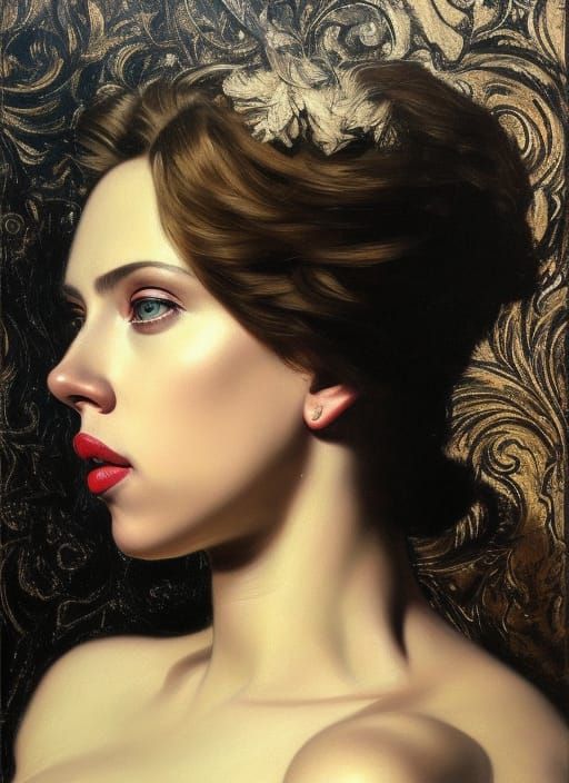 Romantic Oil Painting Portrait of a Beautiful Woman