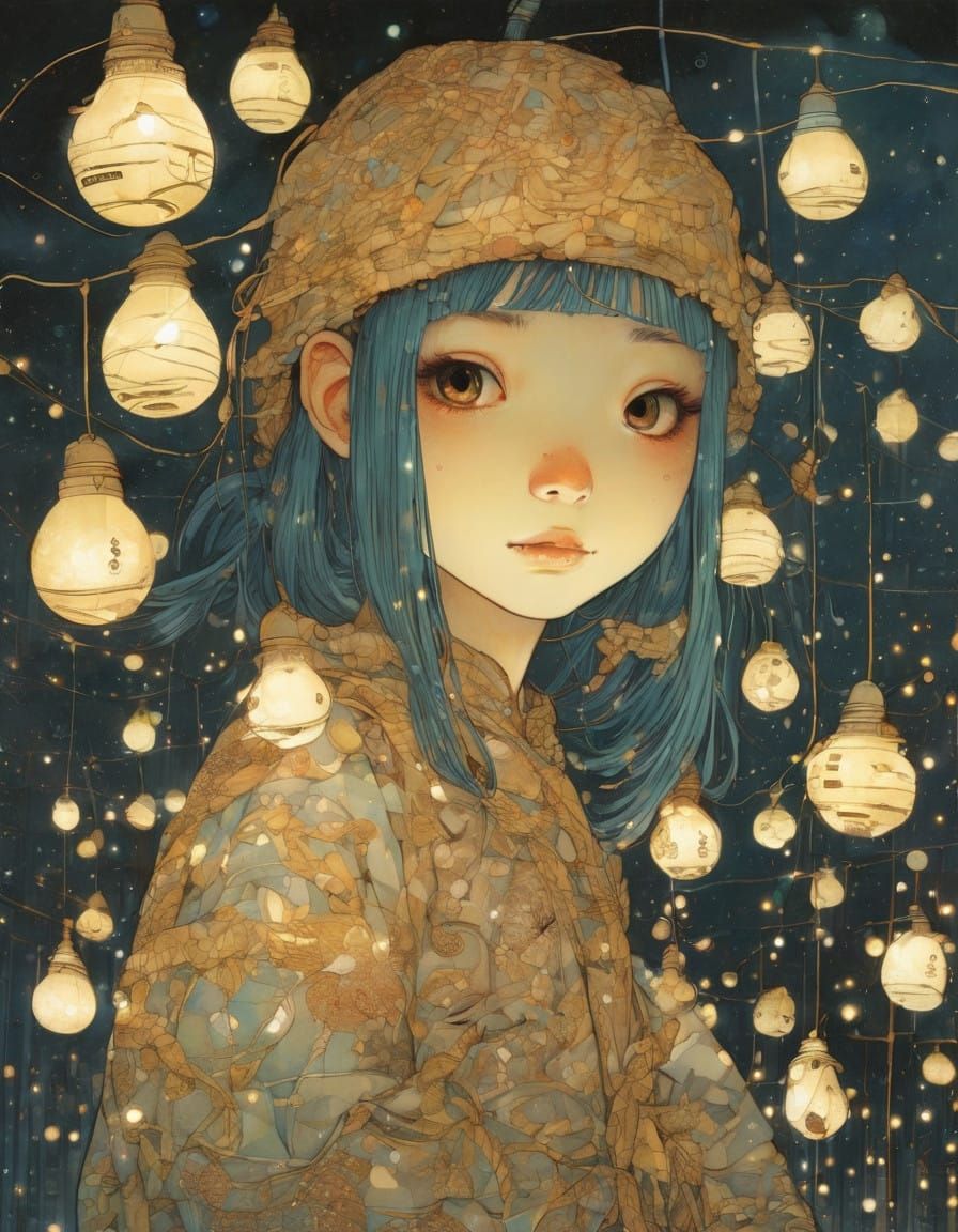 Magical Fairy Lights in Whimsical Artistic Style