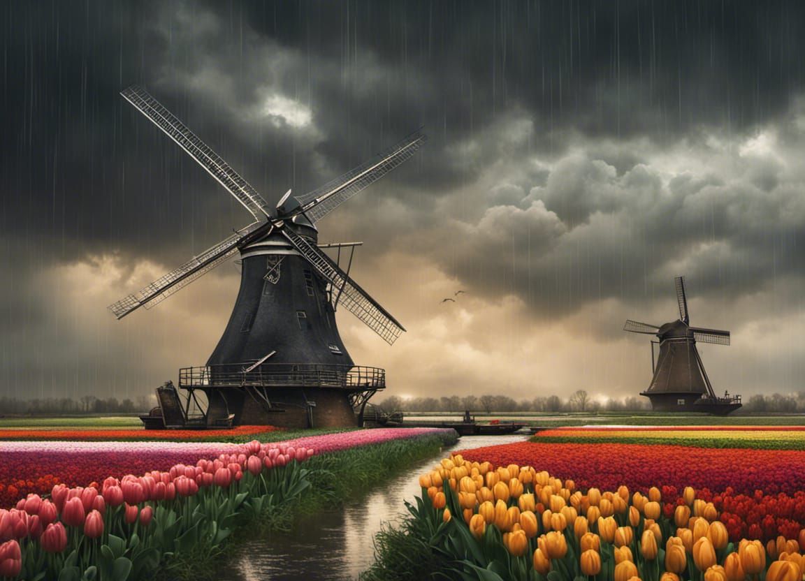 Dramatic Storm Over Holland: Digital Matte Painting