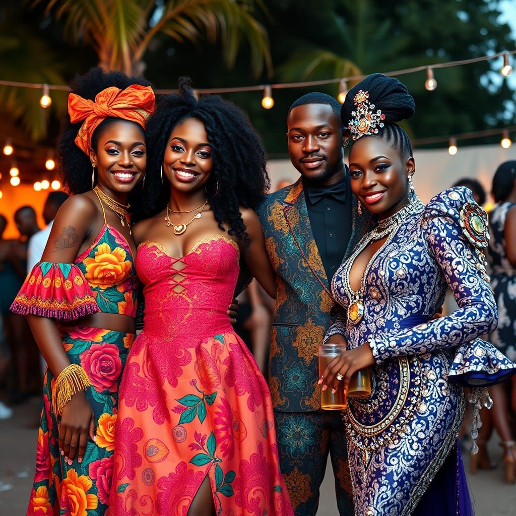 Vibrant Summer Party Featuring Three Couples