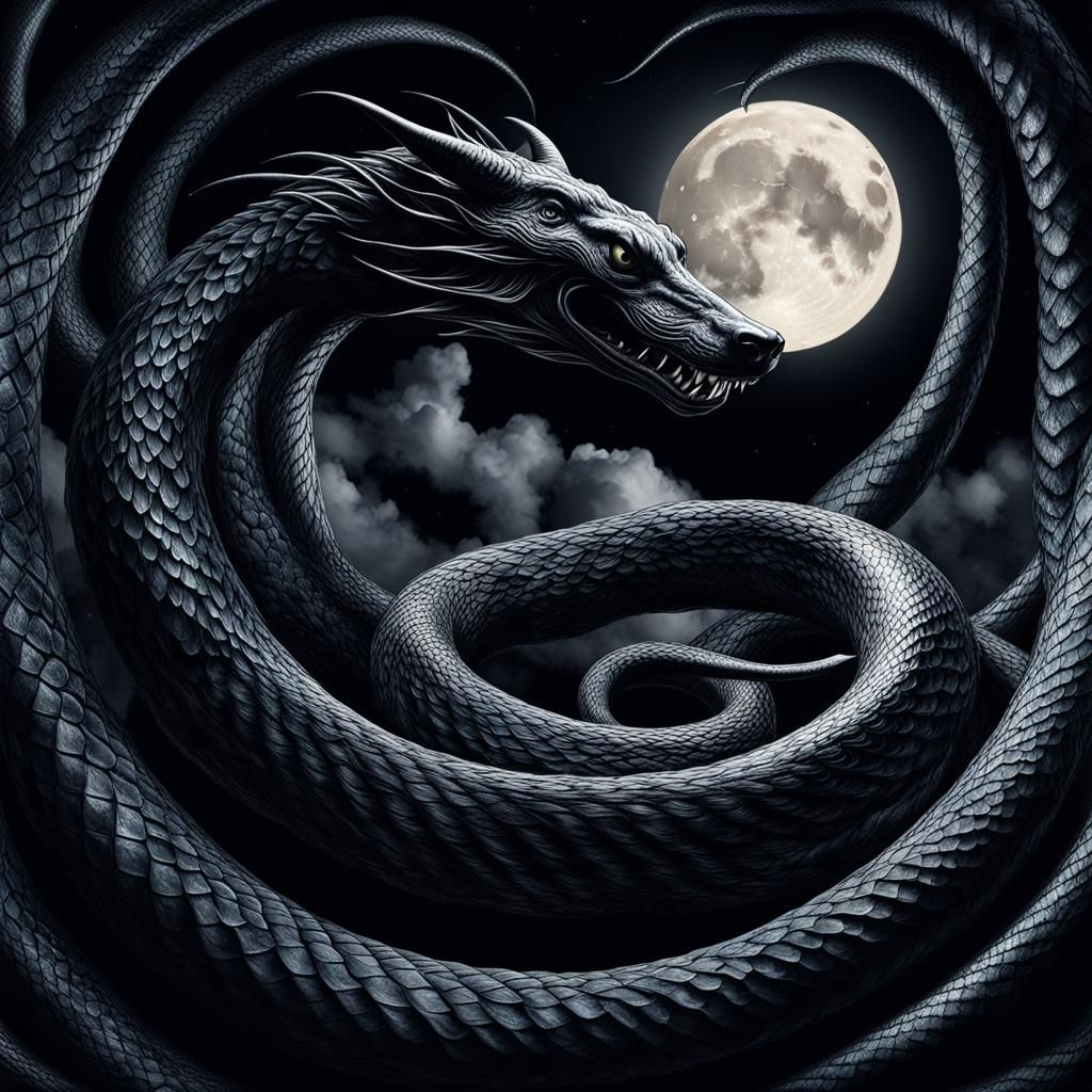 Abstract Moonlight Hounds in Refracted Light