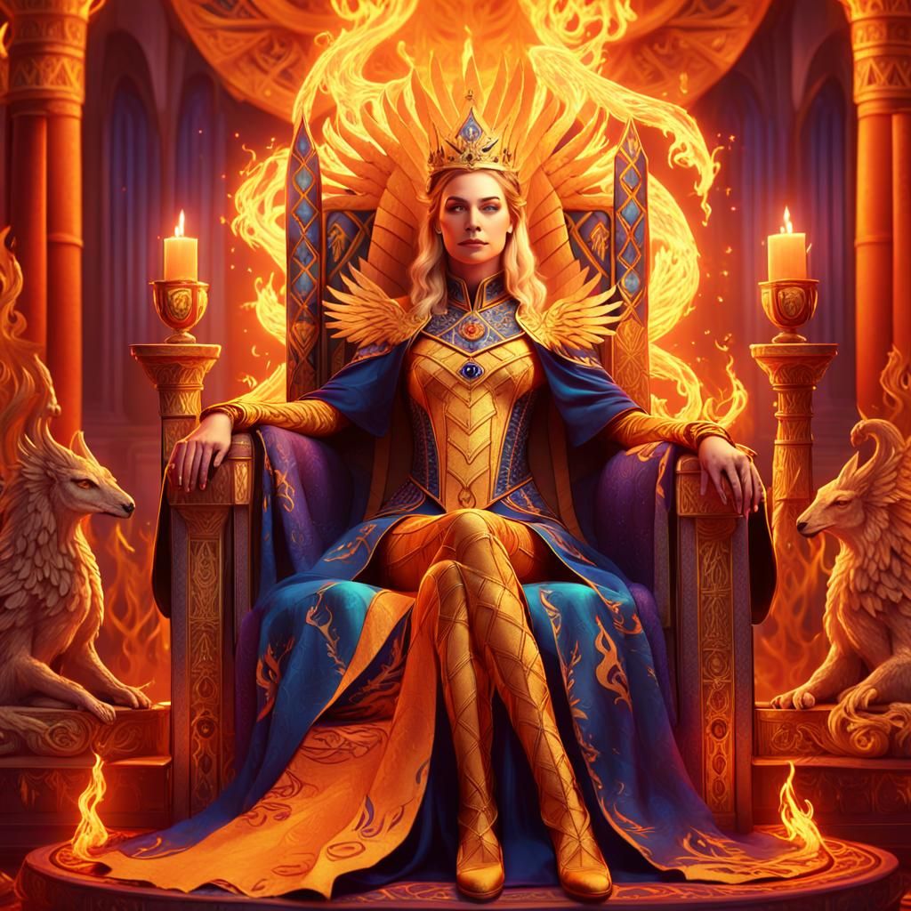 Blonde Phoenix Tarot Queen Fantasy Art