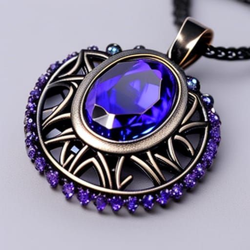 Ethereal Tanzanite crystal gothic necklace with Tanzanite crystal pendant& ethereal vibes& gothic vibes& dark fantasy vi...