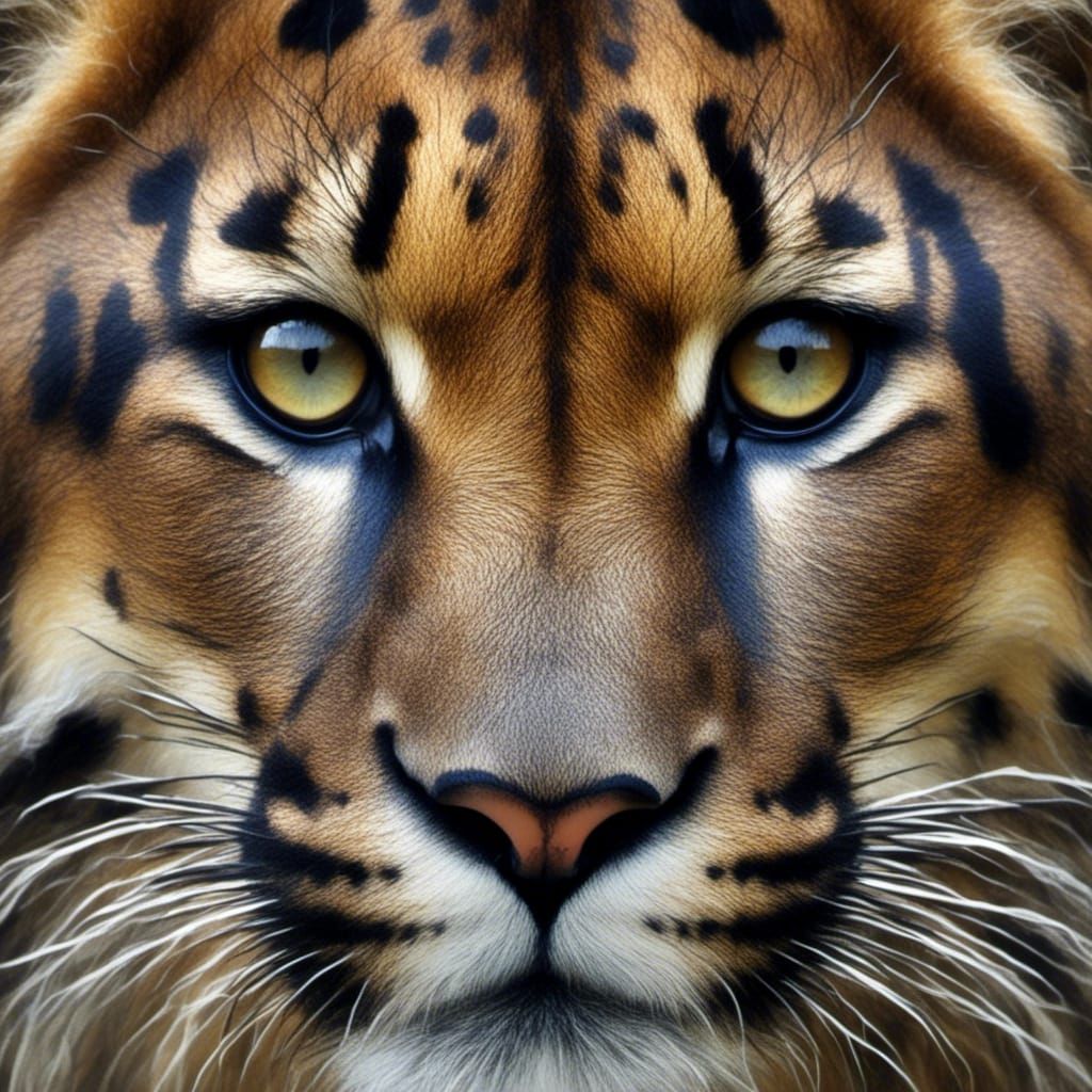 Florida Panther Portrait with Large Eyes