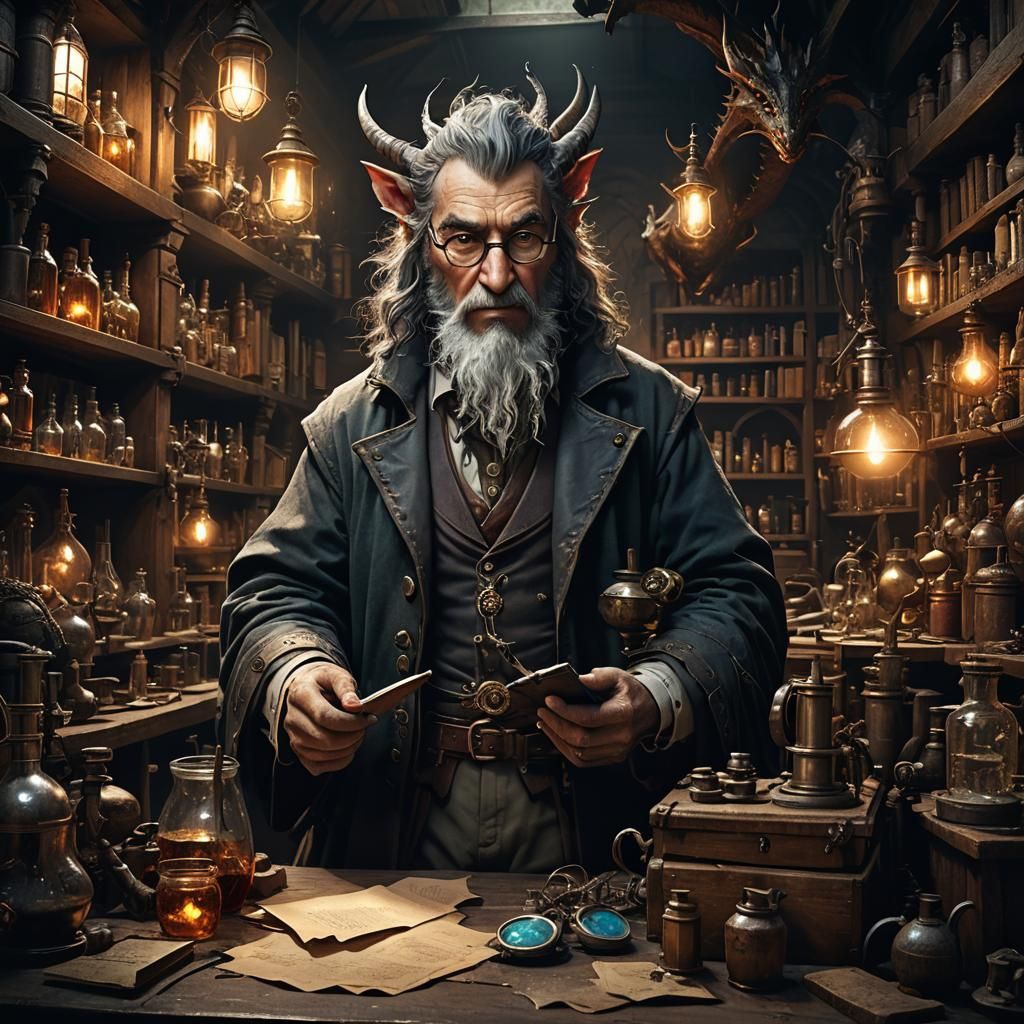 Dragon Professor in Medieval Chemistry Lab