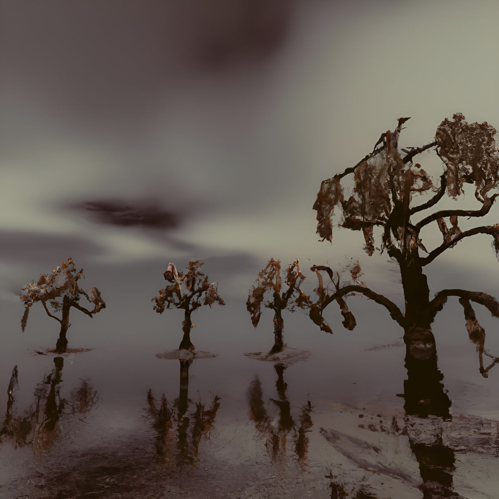Creepy Trees in a Fiery Post-Apocalyptic Horror