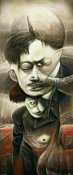 Neo-Noir Goblin Artwork in Junji Ito Style