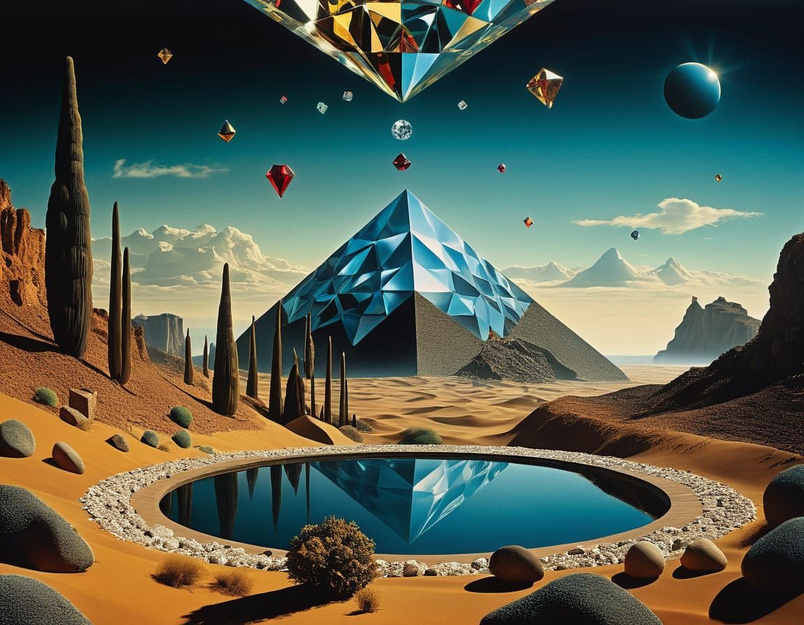 Surreal King of Diamonds Amidst Mesmerizing Gems