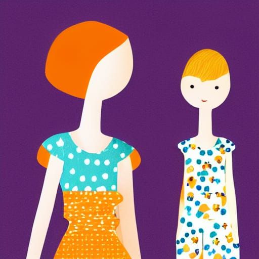 Charming Illustration of Paper Dolls