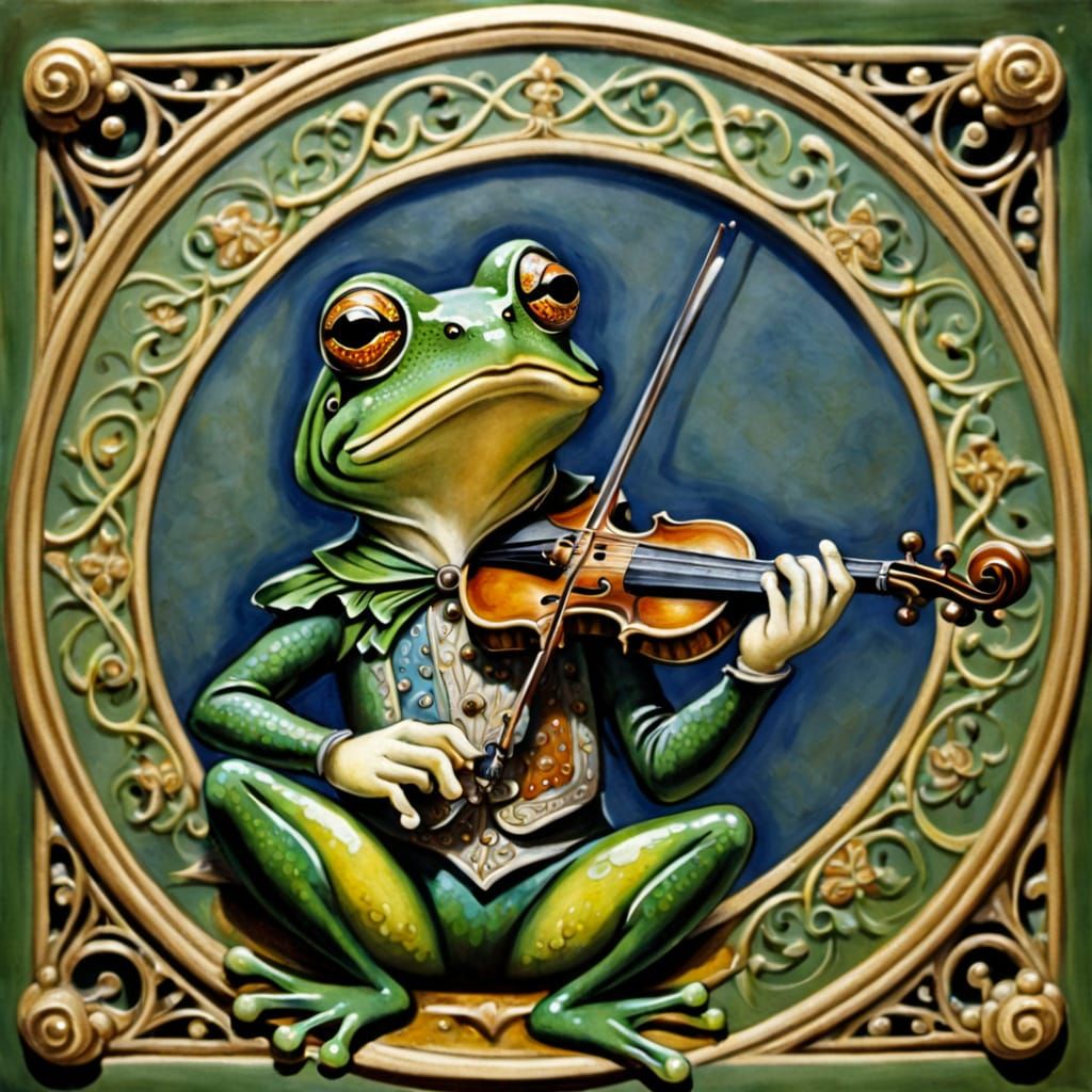 Florentine Frog in Fine Filigree